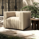 Augustine Outdoor Swivel Chair, Casa Cream-Furniture - Outdoor-High Fashion Home