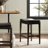 Aya Leather Bar & Counter Stool, Sonoma Black