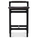 Baden Leather Counter Stool, Sonoma Black-Furniture - Dining-High Fashion Home