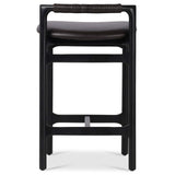 Baden Leather Counter Stool, Sonoma Black-Furniture - Dining-High Fashion Home