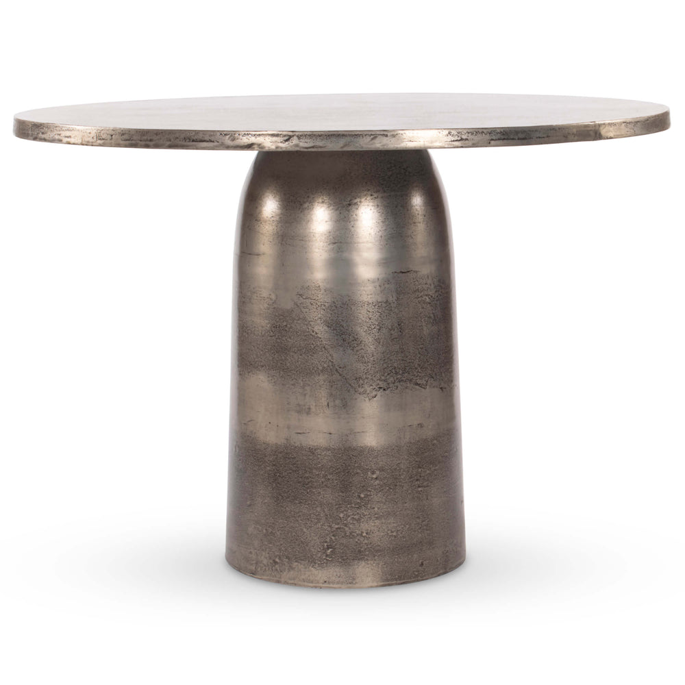 Basil Outdoor Dining Table, Antique Nickel-Furniture - Dining-High Fashion Home