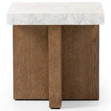 Bellamy End Table, White Marble-Furniture - Accent Tables-High Fashion Home