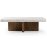 Bellamy Rectangular Coffee Table, White Marble-Furniture - Accent Tables-High Fashion Home