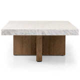 Bellamy Rectangular Coffee Table, White Marble-Furniture - Accent Tables-High Fashion Home