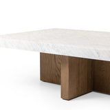 Bellamy Rectangular Coffee Table, White Marble-Furniture - Accent Tables-High Fashion Home