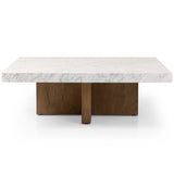 Bellamy Square Coffee Table, White Marble-Furniture - Accent Tables-High Fashion Home