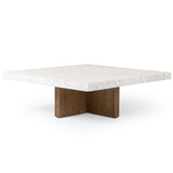 Bellamy Square Coffee Table, White Marble-Furniture - Accent Tables-High Fashion Home