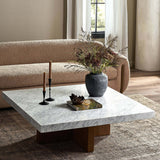 Bellamy Square Coffee Table, White Marble-Furniture - Accent Tables-High Fashion Home