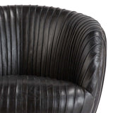 Beretta Leather Chair, Faded Black-Furniture - Chairs-High Fashion Home