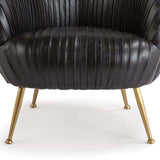 Beretta Leather Chair, Faded Black-Furniture - Chairs-High Fashion Home