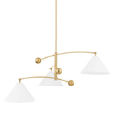 Birdie Chandelier, Aged Brass-Lighting-High Fashion Home