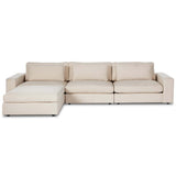 Bloor 3 Piece Sofa w/Ottoman, Clairmont Sand-Furniture - Sofas-High Fashion Home