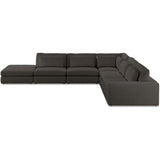 Bloor 5-Piece RAF Sectional w/Ottoman, Landale Charcoal