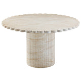 Blossom Outdoor Round Dining Table, Travertine Finish-Furniture - Dining-High Fashion Home