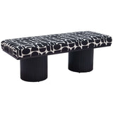 Botoia Bench, Black & White-Furniture - Benches-High Fashion Home