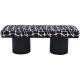 Botoia Bench, Black & White-Furniture - Benches-High Fashion Home