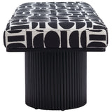 Botoia Bench, Black & White-Furniture - Benches-High Fashion Home