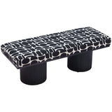 Botoia Bench, Black & White-Furniture - Benches-High Fashion Home