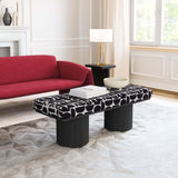 Botoia Bench, Black & White-Furniture - Benches-High Fashion Home