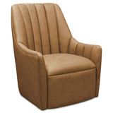 Bowie Leather Swivel Chair, Tan