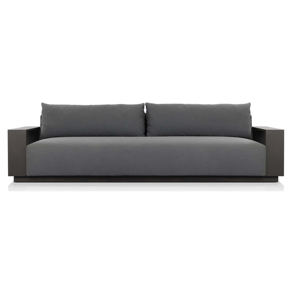 Branford Outdoor Metal Sofa, Arashi Graphite-Furniture - Sofas-High Fashion Home