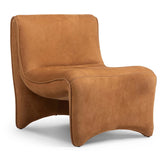 Bridgette Leather Chair, Nubuck Cognac-Furniture - Chairs-High Fashion Home