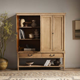 Brimley Wide Cabinet, Aged Light Pine-Furniture - Storage-High Fashion Home