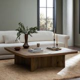 Brinton Square Coffee Table, Rustic Oak