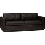 Bronson Leather Sofa, Lewis Nougat