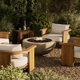 Bronson Outdoor Fire Table, Natural-Furniture - Outdoor-High Fashion Home