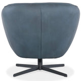 Mina Leather Swivel Chair, Buckskin Navy-Furniture - Chairs-High Fashion Home