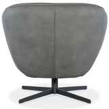 Mina Leather Swivel Chair, Buckskin Dark Grey-Furniture - Chairs-High Fashion Home