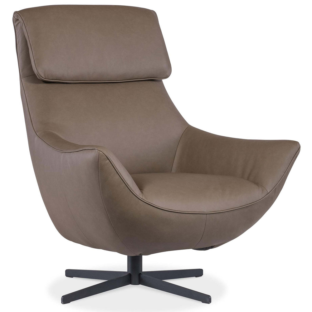 Hughes Leather Swivel Chair, Sonnet Dust-Furniture - Chairs-High Fashion Home