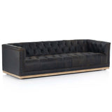 Maxx Leather Sofa, Destroyed Black