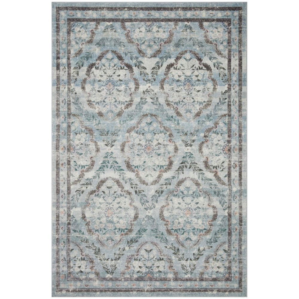 Rifle Paper Co. x Loloi Rug Courtyard COU-02, Chateau Blue-Rugs1-High Fashion Home