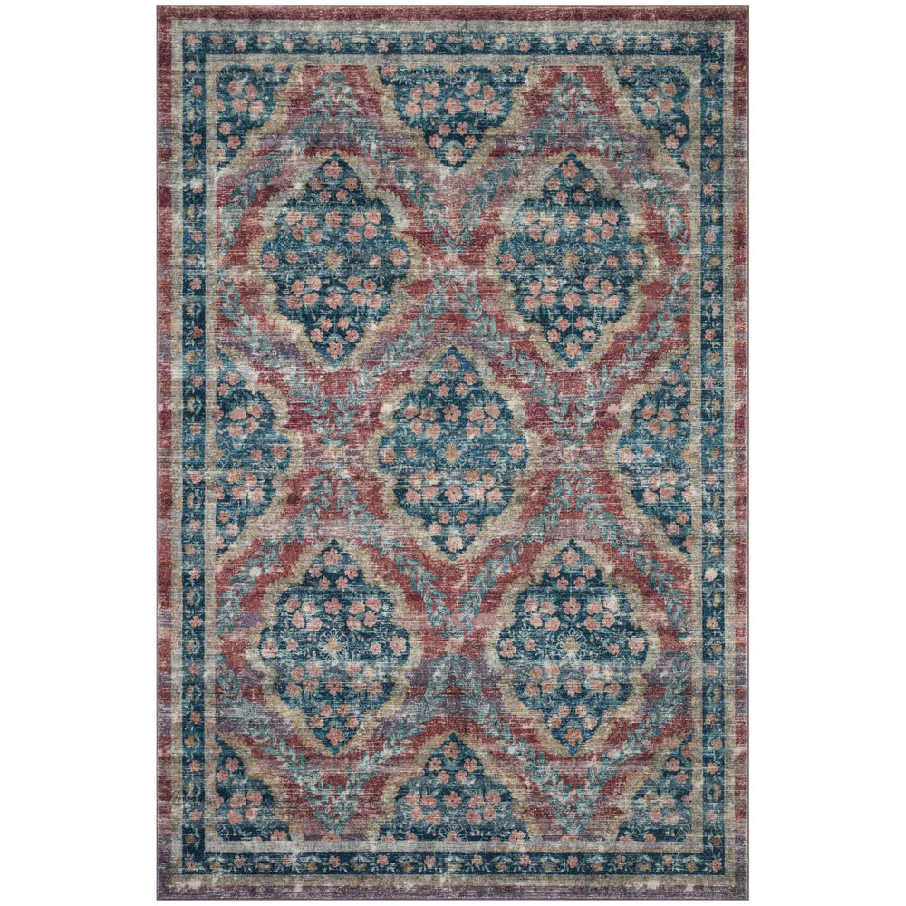 Rifle Paper Co. x Loloi Rug Courtyard COU-02, Chateau Red-Rugs1-High Fashion Home