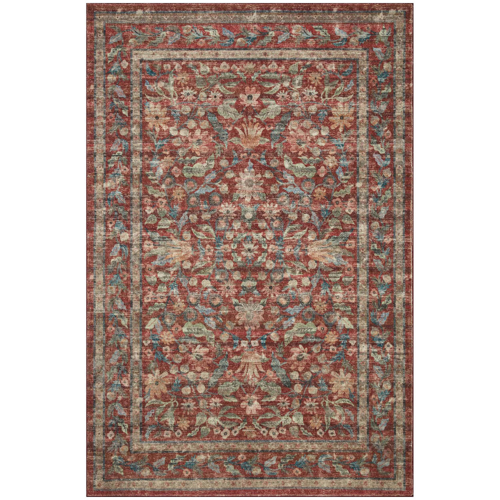 Rifle Paper Co. x Loloi Rug Courtyard COU-03, Eve Crimson-Rugs1-High Fashion Home