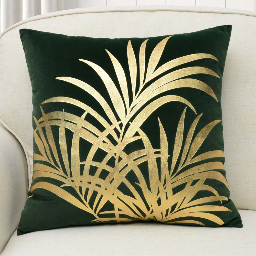 Palm Tree Pillow, Green-Accessories-High Fashion Home