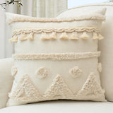 Geometric Tufted Pillow, Natural-Accessories-High Fashion Home