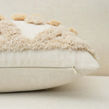 Geometric Tufted Pillow, Natural-Accessories-High Fashion Home