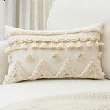 Geometric Tufted Lumbar Pillow, Natural-Accessories-High Fashion Home