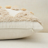 Geometric Tufted Lumbar Pillow, Natural-Accessories-High Fashion Home