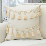 Tassel Trim Pillow-Accessories-High Fashion Home