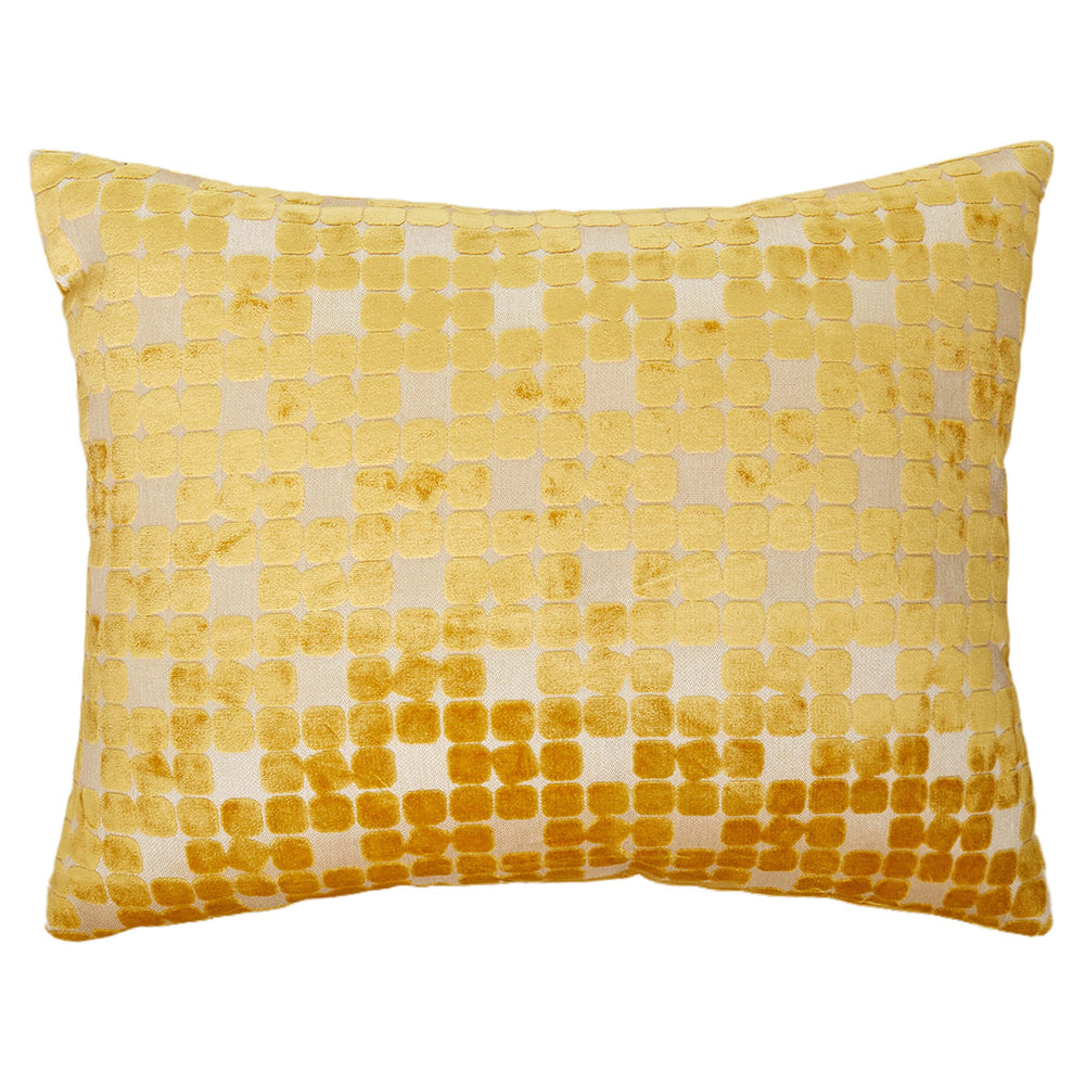 Yellow Checkered Lumbar Pillow-Accessories-High Fashion Home