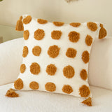 Orange Dot Tufted Pillow-Accessories-High Fashion Home