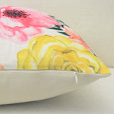 Pink Printed Flower Lumbar Pillow-Accessories-High Fashion Home