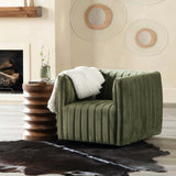 Draper Swivel Chair, Green-Furniture - Chairs-High Fashion Home