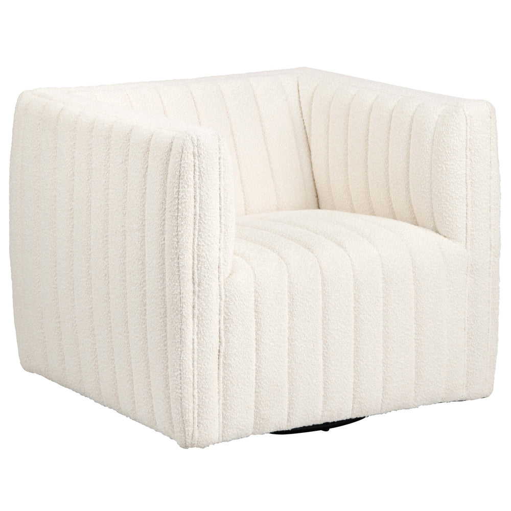 Maddison Swivel Chair, White-Furniture - Chairs-High Fashion Home