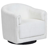 Kara Swivel Chair, White-Furniture - Chairs-High Fashion Home