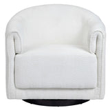 Kara Swivel Chair, White-Furniture - Chairs-High Fashion Home